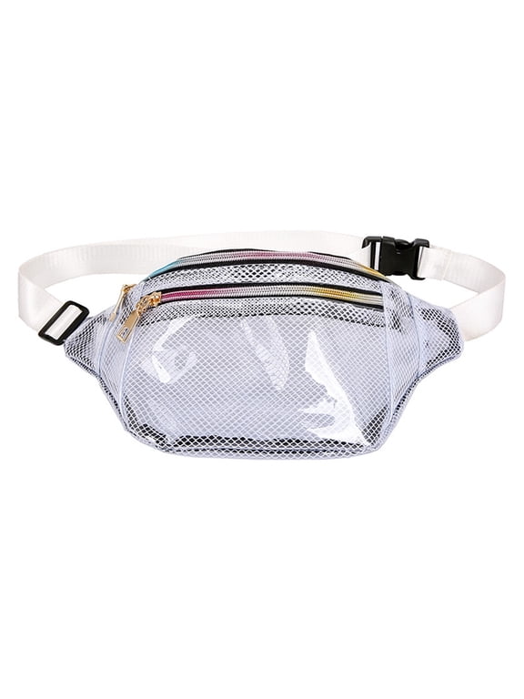 White Waterproof PVC Waist Pouch for Outdoor Activities and Travel with Durable Design