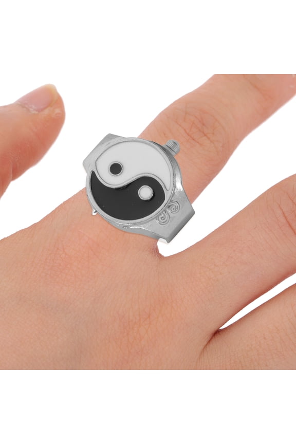 HOOWIFFY Ring Watch Finger Fashionable Metal 1Pcs Timekeeping for Women Daily Life