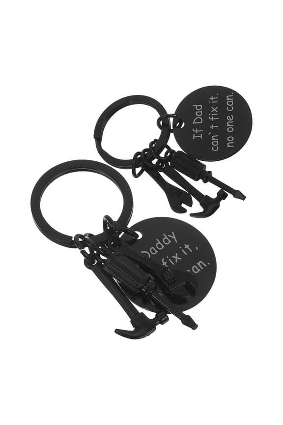 WHAMVOX Father's Day Keychain Gift for Dad Stainless Steel Black Compact Size Useful and Practical Decor