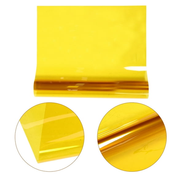 WHAMVOX Faux Stained Glass Window Film with Sun Blocking for Decoration Yellow PET PVC Translucent Decorative