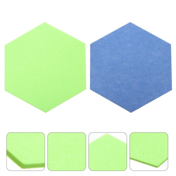 WHAMVOX Felt Bulletin Board for Decor Assorted Color Made from Premium Felt Material 2pcs Hexagon 12.5x14.5 inches