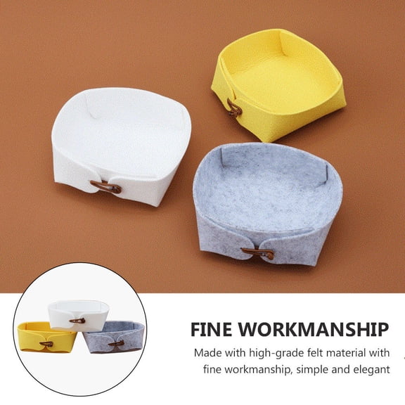 WHAMVOX Felt Storage Box for Jewelry and Sundries Assorted Color Compact and Lightweight 3 Pcs