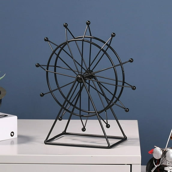 FESTFENDS Ferris Wheel Decorations Iron Black 1Pack 9.1x8.7x3.5in