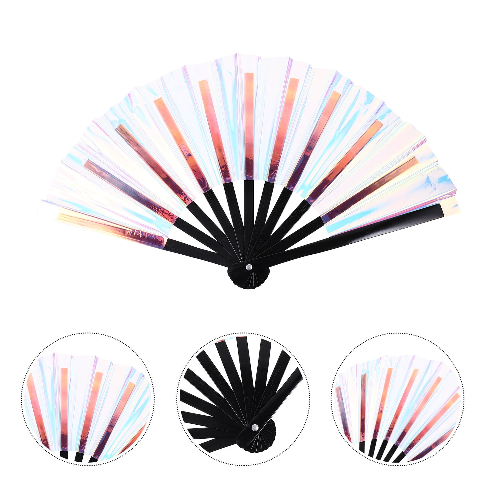 WHAMVOX Festival Fan Folding Fan Party Colorful Handheld Foldable Fan ...
