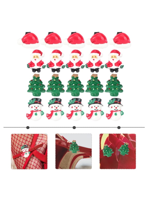 Festive Christmas Shoe Decorations, 20 Pack PVC Charms with Holiday Cartoon Styles