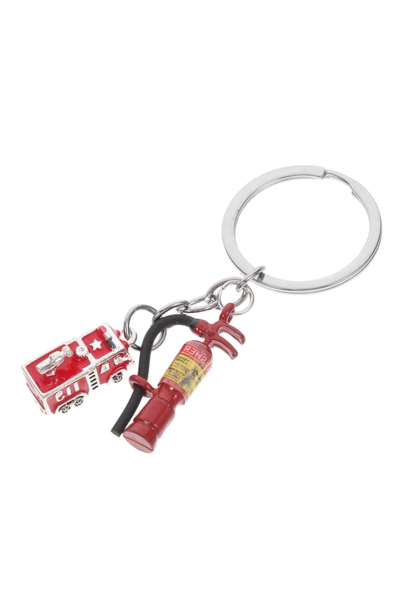Firefighter Keychain Firefighting Keyring Pendant Decorative Key Chain Bag Keyring Decor Key Hanging Ornament for Firefighter