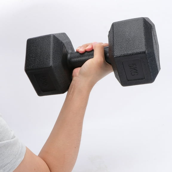 WHAMVOX Fixed Dumbbell Hexagonal Dumbbells Fitness Equipment Man Miss Black