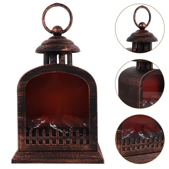 WHAMVOX Flameless Decorative Fireplace Light 23.00X15.00X11.80CM Black
