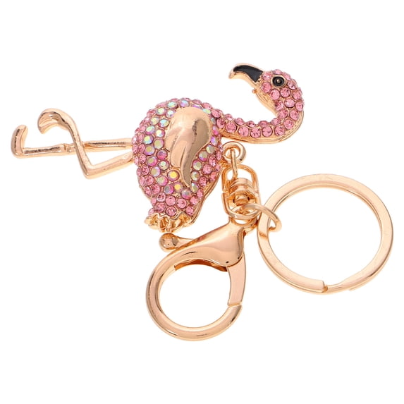 WHAMVOX Flamingo Rhinestones Keychain Flamingo Keychains Flamingo Rhinestone Key Ring Key Holder Craft Pendant Keyring Crystal Hanging Ornaments