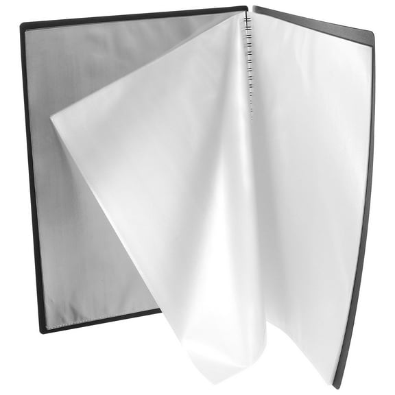 WHAMVOX Flat Binder Folder with Plastic Sleeves Music Folders Black