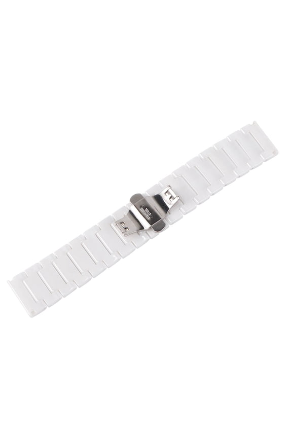 Flat Mouth Ceramic Watchband Fashion Men Watches Accessories White Ceramic Watch Strap Chic Men Watch Band White