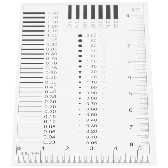 WHAMVOX Flaw Detection Film Rulers Line Width Defects Measuring Ruler Diameter Line Width Measuring Tool High Precision SEC Size Measurement Ruler for Measuring