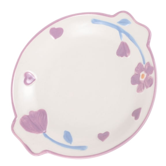 WHAMVOX Flower Ceramic Plate - Oval Serving Platter Porcelain Serving Tray with Handle Serving Plates Trays for Appetizer, Dessert, Meat, Salad, Noodle