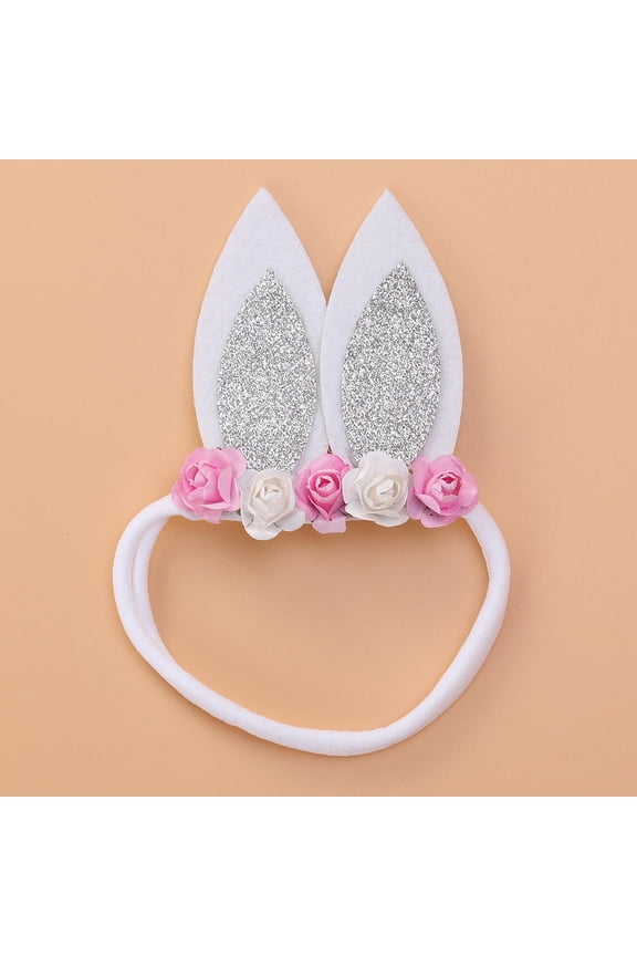 Flower Headband Rabbit Ears Hairband Child 8.00X8.00X9.50CM Silver