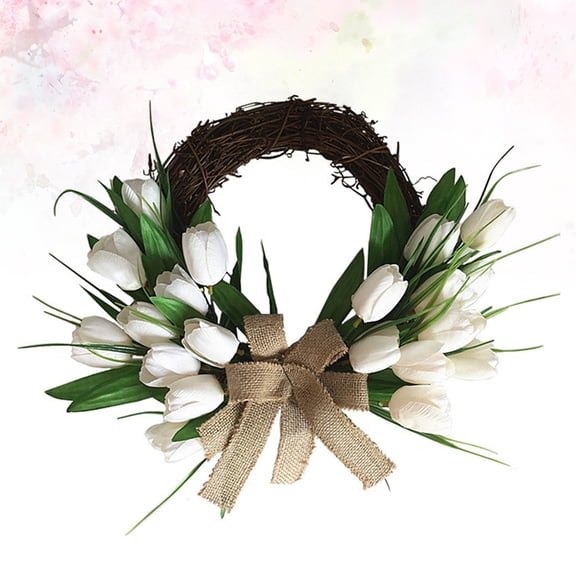WHAMVOX Flowers Lintel Garland Hanging Wedding Decoration 40x35cm White