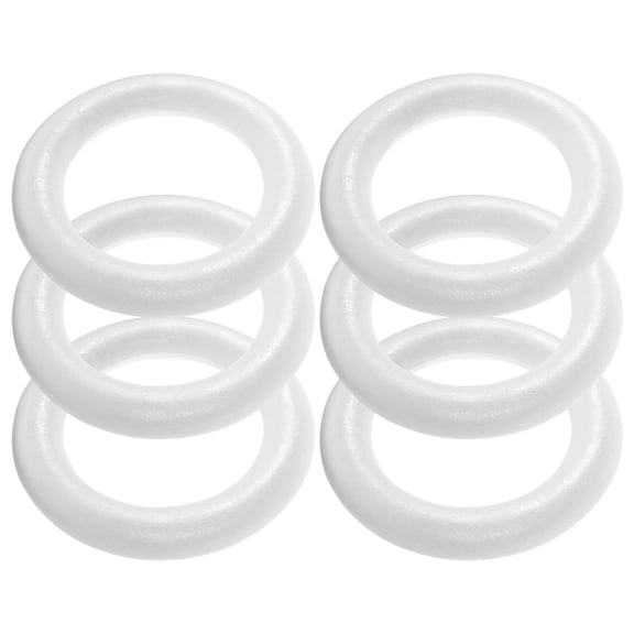ETHZZLE Foam Wreath Forms White 6Pcs 9.82X9.82X1.57In