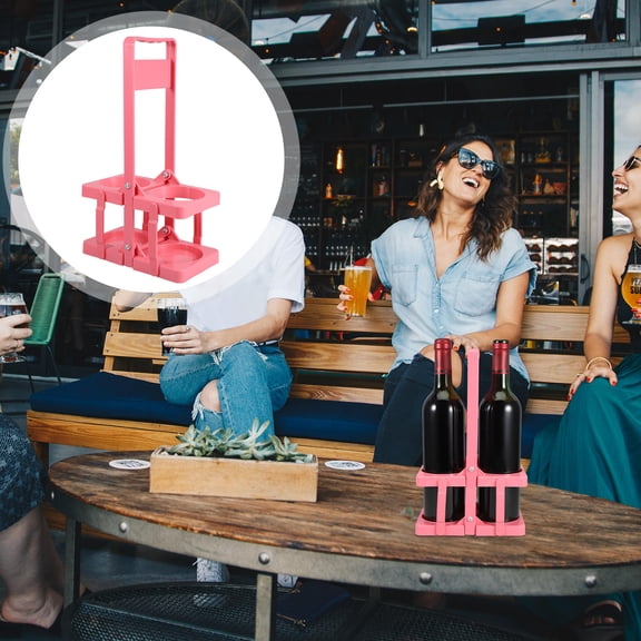 SEWCHICS portable bottle cooler Wine Bottle Carrier Plastic Foldable Adults Home Use 1Pcs