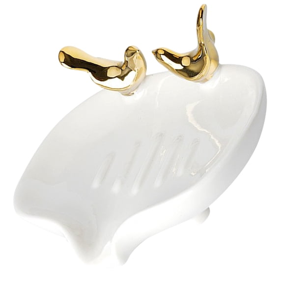 WHAMVOX  Fountain Ceramic Soap Dish Stable Bottom Beautiful