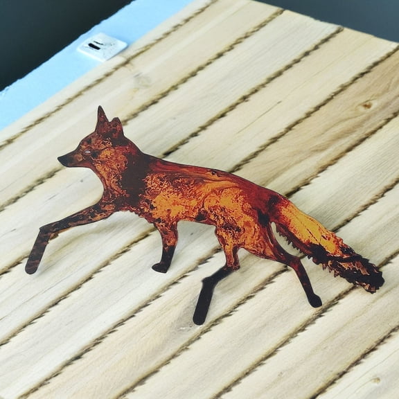 WHAMVOX Fox Lawn Stakes Metal Insert Decorative Iron Animal Lawn Sign Metal Garden Ornament Ideal For Lawn And Courtyard Decor