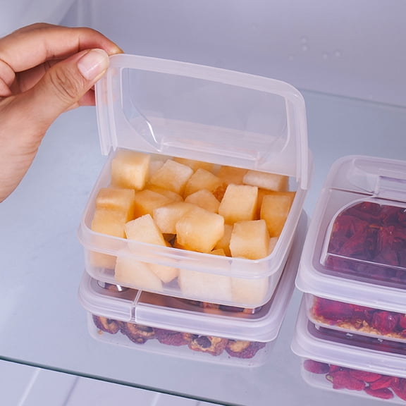 WHAMVOX Fridge Storage Box for Home White PP Material Keeps Food Fresh and Organized 7.5x5.5 Inches