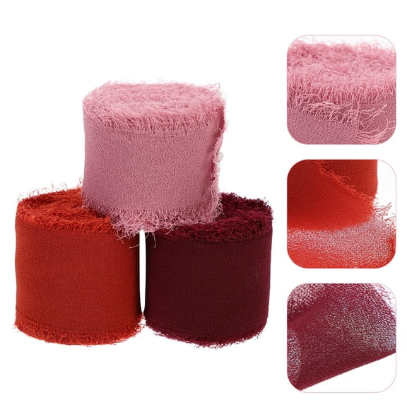 WHAMVOX Fringe Ribbons for Decor Made of Polyester Durable and Long Lasting Assorted Color 3 Rolls