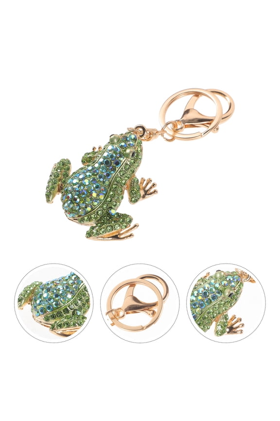 Pendant Green Frog Keychain Accessory 1Pcs 4.5X2.2In