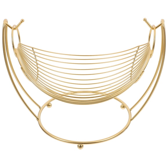 SEWCHICS Metal Bread Baskets Wire Fruit Basket Golden 1Set