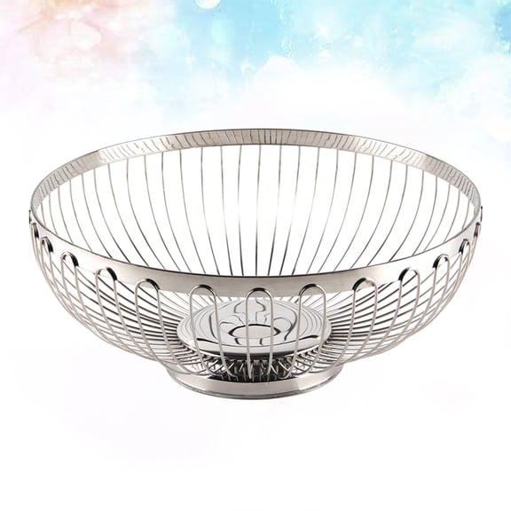 WHAMVOX Stainless Steel Fruit Basket for Countertop with Storage Function, , 20 x 20 x 3.4 Inches, 1 Pack