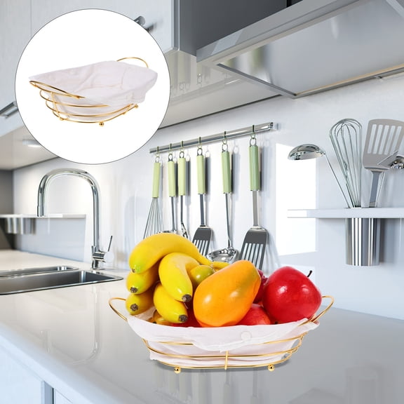 FESTFENDS Metal Bread Basket Organizer for Kitchen Storage, Iron Food Storage Basket for Home Use, 1 Piece
