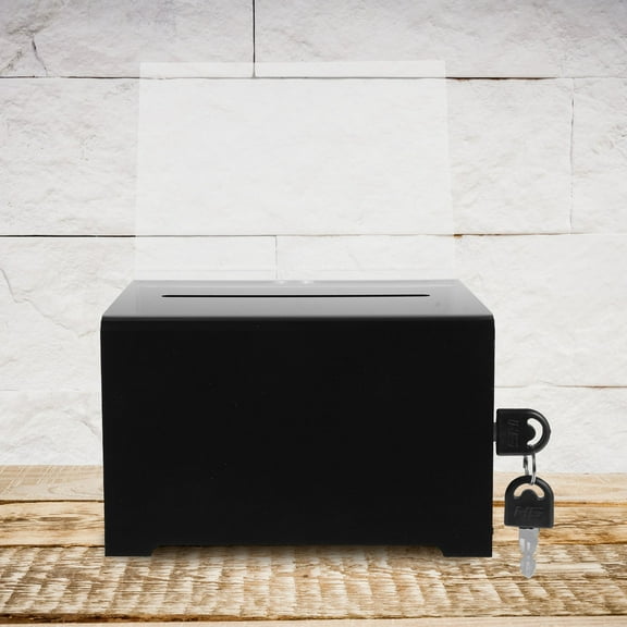 HEANUJJ Lock Box Money Collection Box Acrylic Black Storage Holder Simple Design 1Pack