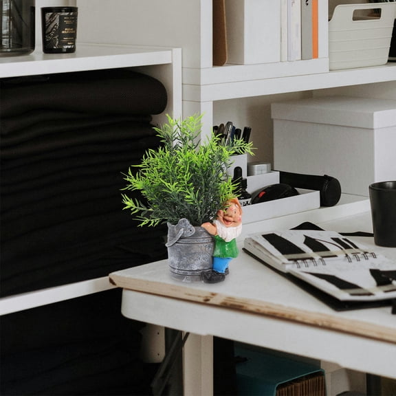 WHAMVOX Funny Garden Gnome Statue Planter Unique Resin Pot For Home Yard Decor Planter For Succulents Flower Planting Pot Flower Container Garden Decor