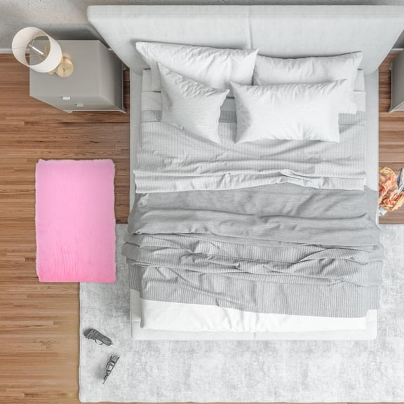 WHAMVOX Fuzzy Rug Shaggy Plush Faux Fur Carpet Rectangular Bedside Floor Mat For Bedroom Girls Room Nursery Living Room Chair Cushion