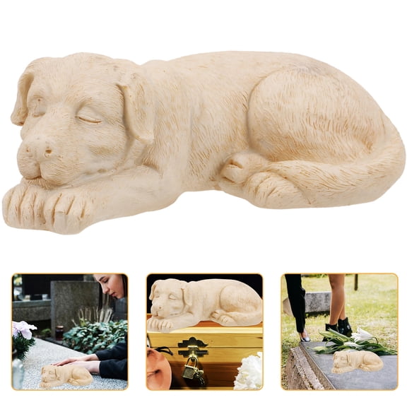 WHAMVOX Garden Pet Tombstone Statue 13.50X7.00X5.00CM Beige