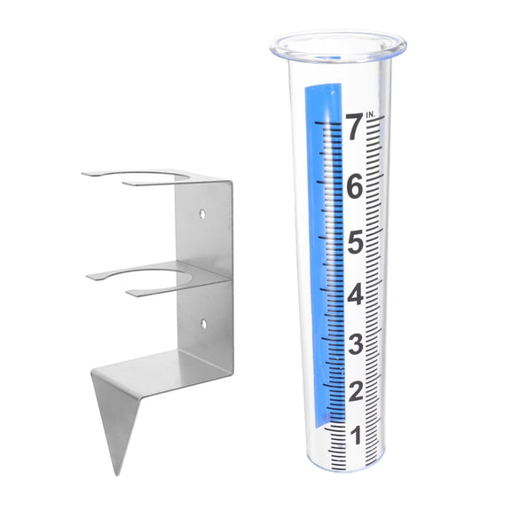 WHAMVOX Garden Rain Gauge with Mounting Bracket Reusable Rainfall Measuring Device for Outdoor Yard and Fence Stylish Measurement Tool