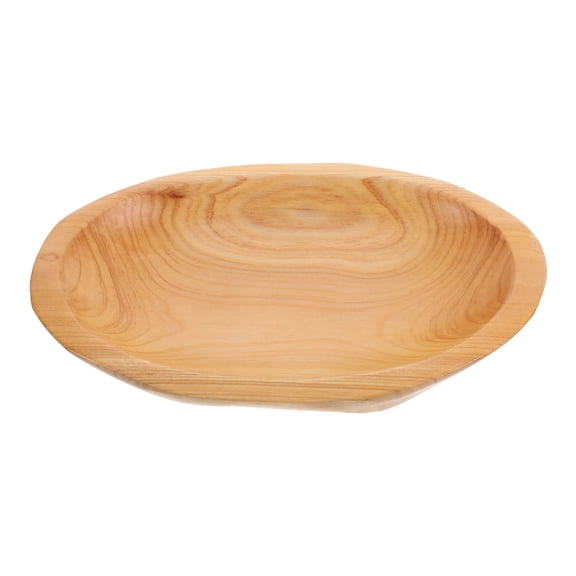 WHAMVOX Garnish Tray Round Solid Wood Fruit Plate Living Room Tabletop