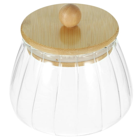 WHAMVOX  Glass Canisters with Bamboo Lids Clear Apothecary Jar Storage Coffee Container