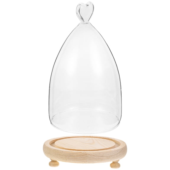 WHAMVOX Glass Cover for Flower Heart Shaped Decoration Display Stand 1 Set
