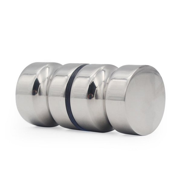 ROMANSENTIAL 1Pc Plated Silver Metal Glass Door Pull Handle with Comfortable Grip for Cabinet