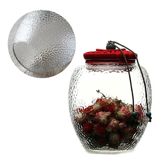 WHAMVOX Glass Jar Tea Food Storage Containers Airtight Tag Office Red