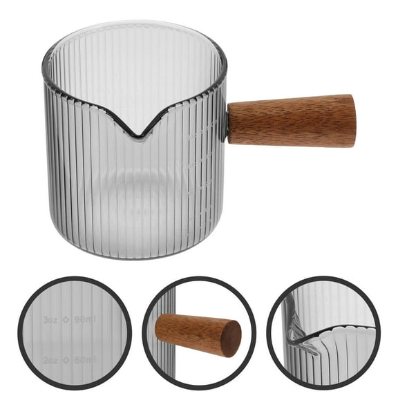 ETHZZLE Milk Pitcher Glass Light Grey 1Pcs 4.52X2.95X2.63in