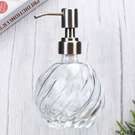 HOOWIFFY Lotion Travel Container Glass Empty Pump Bottles Silver 1Pack