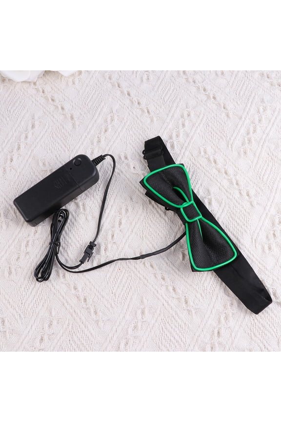 Glowing Bow Tie for Party Decoration Perfect for Halloween LED Flashing Green Polyester Plastic Copper Wire
