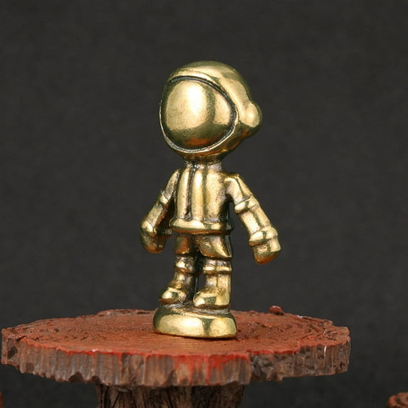 WHAMVOX Brass Robot Statue Figurine Golden 1Set 1.02x0.91x1.65in