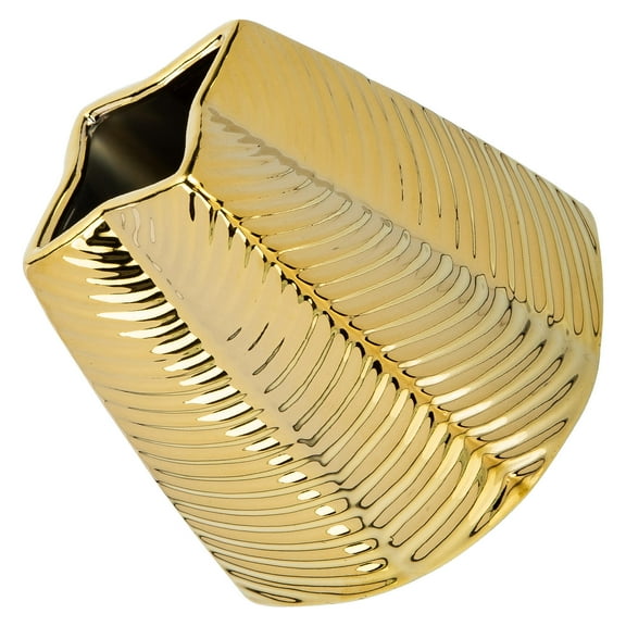 WHAMVOX Golden Ceramic Vase Pottery Flower Vases Decorations for Flowers Office