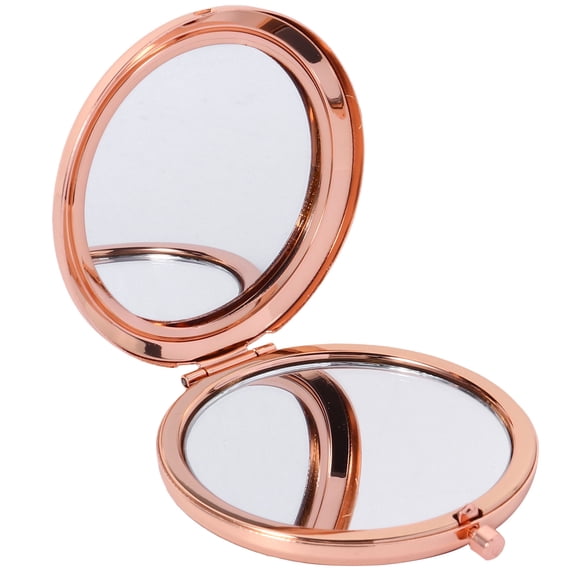 WHAMVOX Golden Compact Handheld Mirror for Makeup with High Definition Surface Travel Size 1pc