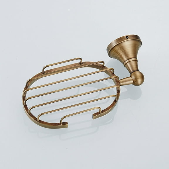WHAMVOX Golden Copper Suction Cup Soap Dish Holder for Convenient Bathroom and Kitchen Organization