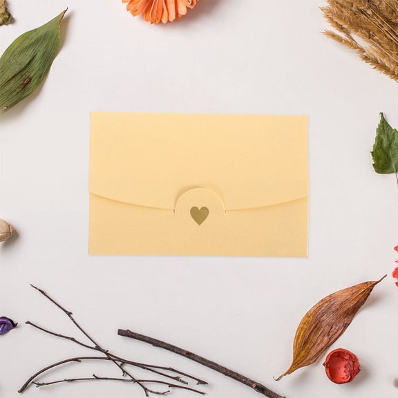 WHAMVOX Golden Elegant Small Envelopes for Invitations and Decoration Made of Paper with Smooth Texture and Unique Design 40 Pieces