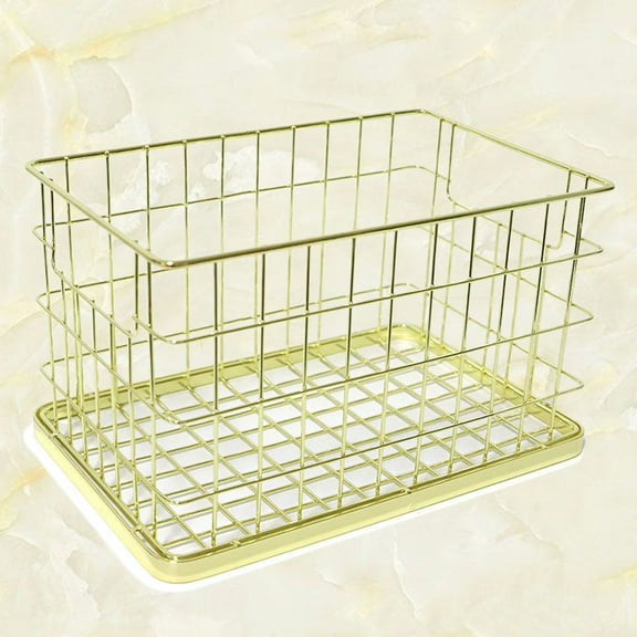 WHAMVOX Golden High Fashion Storage Basket Iron Basket Multifunctional Organizer Creative Desktop Storage Container