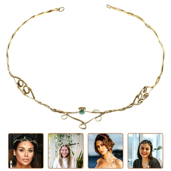 SEWCHICS Fashionable Alloy Headband Green For Girls Prom 1Pack