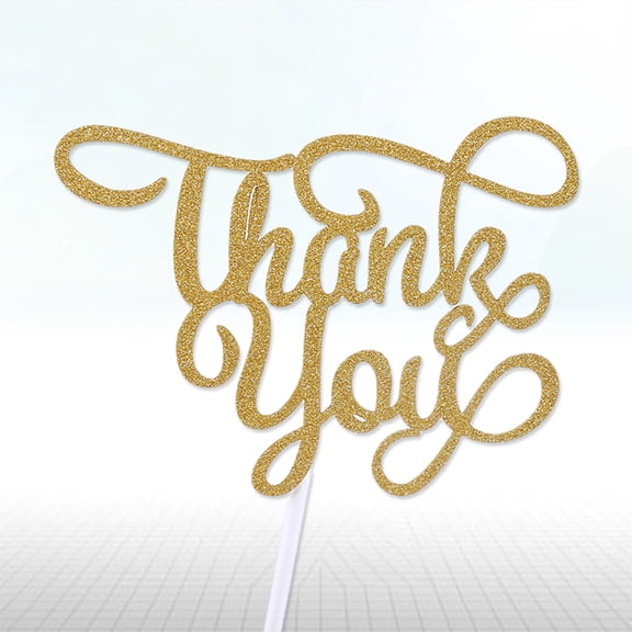 ROMANSENTIAL Whamvox Golden Cake Toppers T You Letters for Wedding Birthday 6Pcs